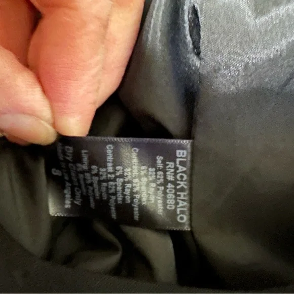 Black Halo Elegant Blue and Black Sleeveless Dress - Picture 8 of 13